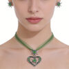 oly-d7c9622375ce86a89490b695d8c11863 Wholesale Alloy Vintage Diamond-Studded Heart Necklace Set with Beer Festival Edelweiss Design