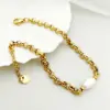 Wholesale French Style Simple Style Irregular 304 Stainless Steel Freshwater Pearl 14K Gold Plated Bracelets In Bulk