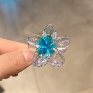 29#Transparent glitter chick egg flower clip-blue