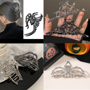 Wholesale European and American Halloween Skull Magic Claw Clip Ins Dark Style Hair Accessories Hair Clip Metal Spider Large Shark Clip