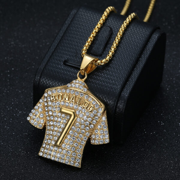 oly-d7eb641ab46b7e0689751444ca78245c Wholesale Card Popular Hip-Hop Hiphop Jewelry Titanium Steel Gold-Plated Diamond Jersey Pendant Necklace