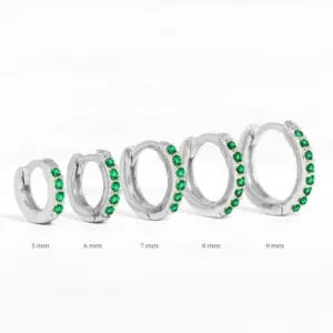 White Gold Color Green Diamond 6mm