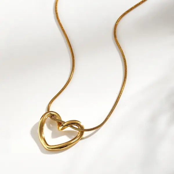 Wholesale Trendy Fashion Style 304 Stainless Steel Heart Earrings Ring Bracelet Necklace Jewelry Set Water Plating - Nihaojewelry