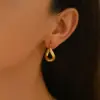 Wholesale Geometric Minimalist Stainless Steel Hollow Out Irregular Earrings Fashionable Casual Classic Style For Women Four Seasons Wear