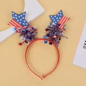 oly-d83e4d6ced73ec4eb9724f5833c248c3 Wholesale Shiny Star American Flag Headband National Day Performance Independence Day Glowing Super Shiny Grid Headband