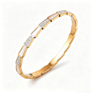 Snake bone with diamond gold