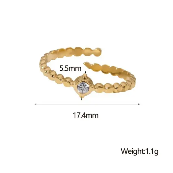 Wholesale PVD Coated Real Gold Plated Geometric 304 Stainless Steel Casual Simple Style Waterproof Non Tarnish Open Rings