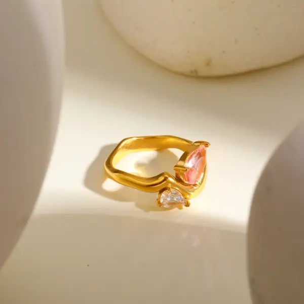 Wholesale 304 Stainless Steel Geometric Snake PVD Coated Real Gold Plated Casual Modern Style Commute Waterproof Non Tarnish Open Rings Rings