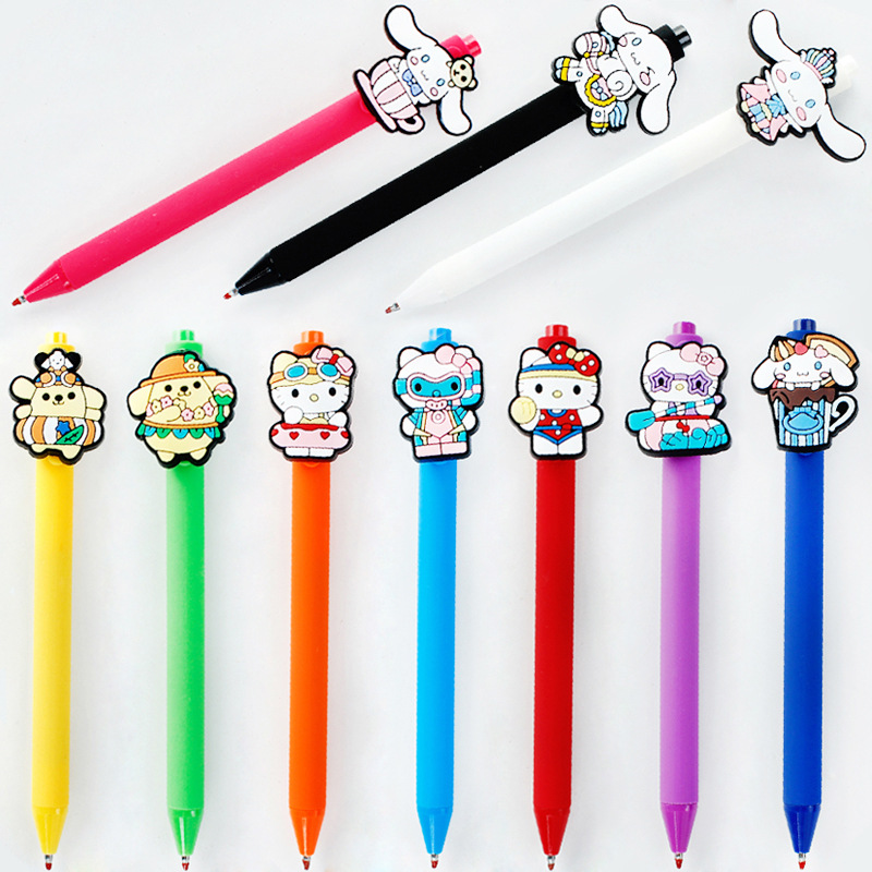 Wholesale Gel Pen Cartoon Student Korean Style Small Fresh and Cute Girl Heart Stationery 0.5mm Black Pen