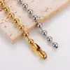 Wholesale AML Trendy Hip-Hop 304 Stainless Steel 10mm Round Bead Chain 18k Gold Plated Bracelet Necklace Set