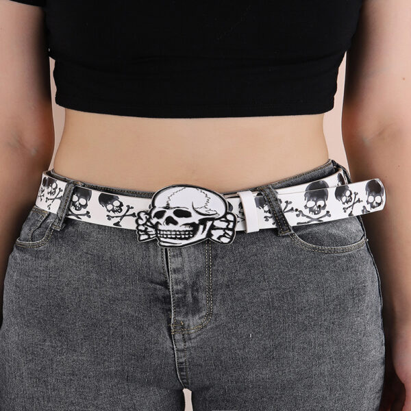 oly-d8923887411f88ad758ee87fcbee659c Wholesale Manufacturer Belts, Fashionable Skull Retro Versatile Printed Ethnic Style Sexy Pu Belts and Waistband