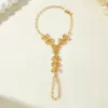 Wholesale A Copper Material Classical Style Wheat Spike Geometric 18K Gold Plated Paperclip Chain Women's Interlocking Bracelet
