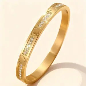 47-A-8 Gold Diamond-embellished Bracelet