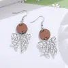 oly-d8aa6db3310f951aa5892c183584ec85 Wholesale Retro Multicolor Acrylic Bow Tie Drop Earrings For Women With 304 Stainless Steel Ear Pins