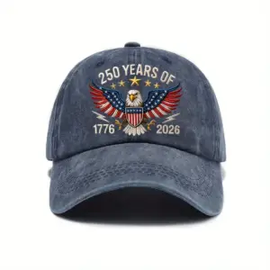 Wholesale Retro United States Baseball Cap With Curved Brim, Breathable Design Featuring Printing Craft, Perfect For America's 250th Anniversary