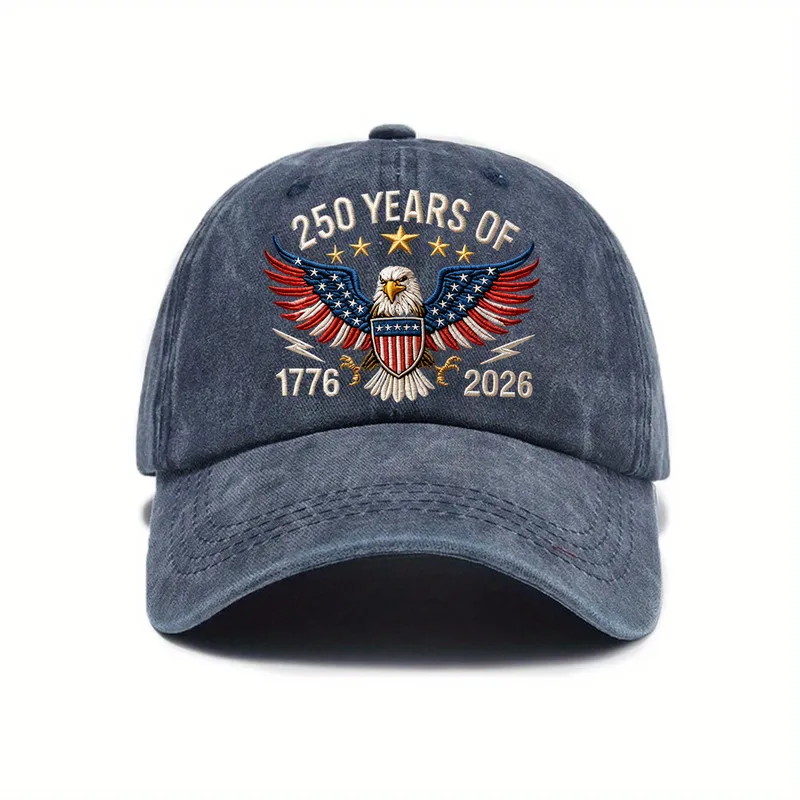 Wholesale Retro United States Baseball Cap With Curved Brim, Breathable Design Featuring Printing Craft, Perfect For America's 250th Anniversary