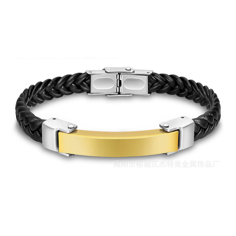 Wholesale Silicone Stainless Steel Bracelet Microfiber Titanium Steel Bracelet Woven Jewelry Electroplated Gold Rose New Handmade Korean Style