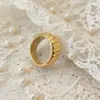 Wholesale Unisex Geometric Rings In 316 Stainless Steel With 18K Real Gold Plated PVD Coated Hypoallergenic Finish