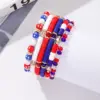 Wholesale Love Letter Star Independence Day Flag Elastic Soft Clay Bracelet Set For Women Daily Simple Jewelry Accessories