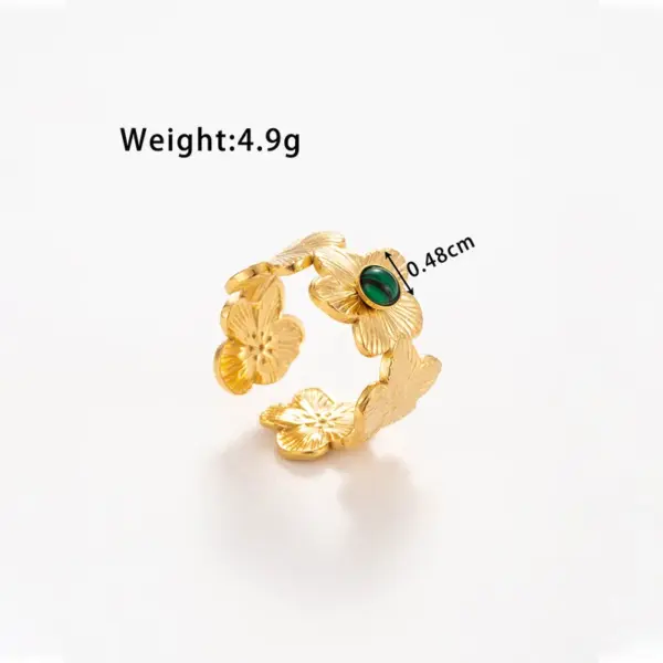 Wholesale Jewelry IG Style Retro French Style Flower 304 Stainless Steel Open Rings
