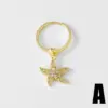 Wholesale AS Jewelry Hot Sale Full Zircon Copper Plated 18k Gold Ocean Style Starfish Whale Ring Rin82