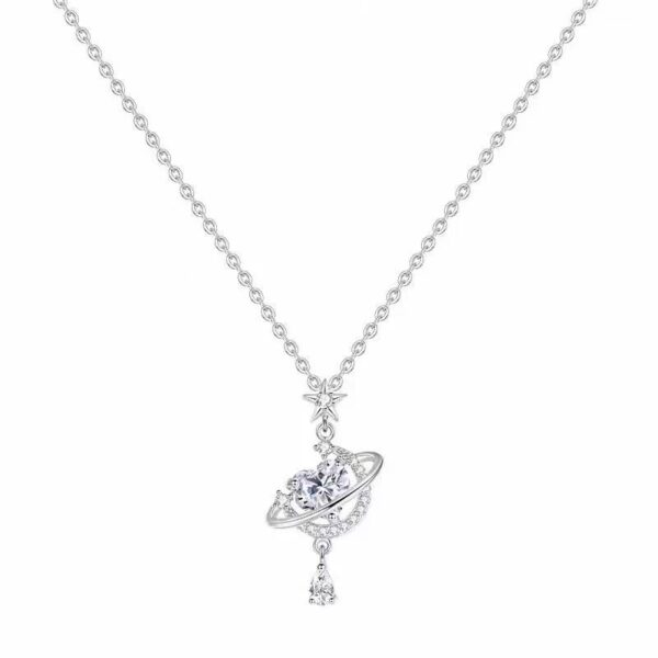 oly-d903887706e50840905f18311b2b2ede Wholesale Fantasy Heart Moon 999 Sterling Silver Necklace for Women Summer Popular Pendant Clavicle Valentine's Day Gift for Girlfriend你