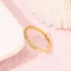 Wholesale Geometric Open Rings For Women In Copper With 14K Real Gold Plating And Zircon Inlay, Perfect Birthday Gift