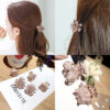 Wholesale exquisite pearl metal geometric hairpin back head female small gripper women's side clip top clip ponytail clip hair accessories