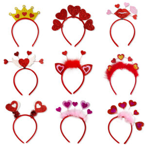 Wholesale Cross-border New Valentine's Day Hair Hoop Love Headband Wedding Atmosphere Dress Up European and American Valentine's Day Party Supplies Headwear