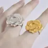 Wholesale Adjustable Open Stainless Steel Rose Flower Ring Gold Adjustable Base Ring Multifunctional Accessory Jewelry Suitable For Casual Occasions