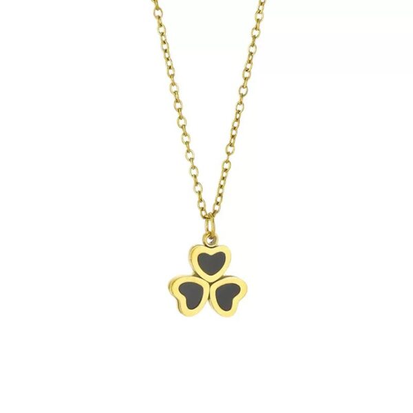 Wholesale Titanium steel four-leaf clover necklace, titanium steel colorfast clavicle chain