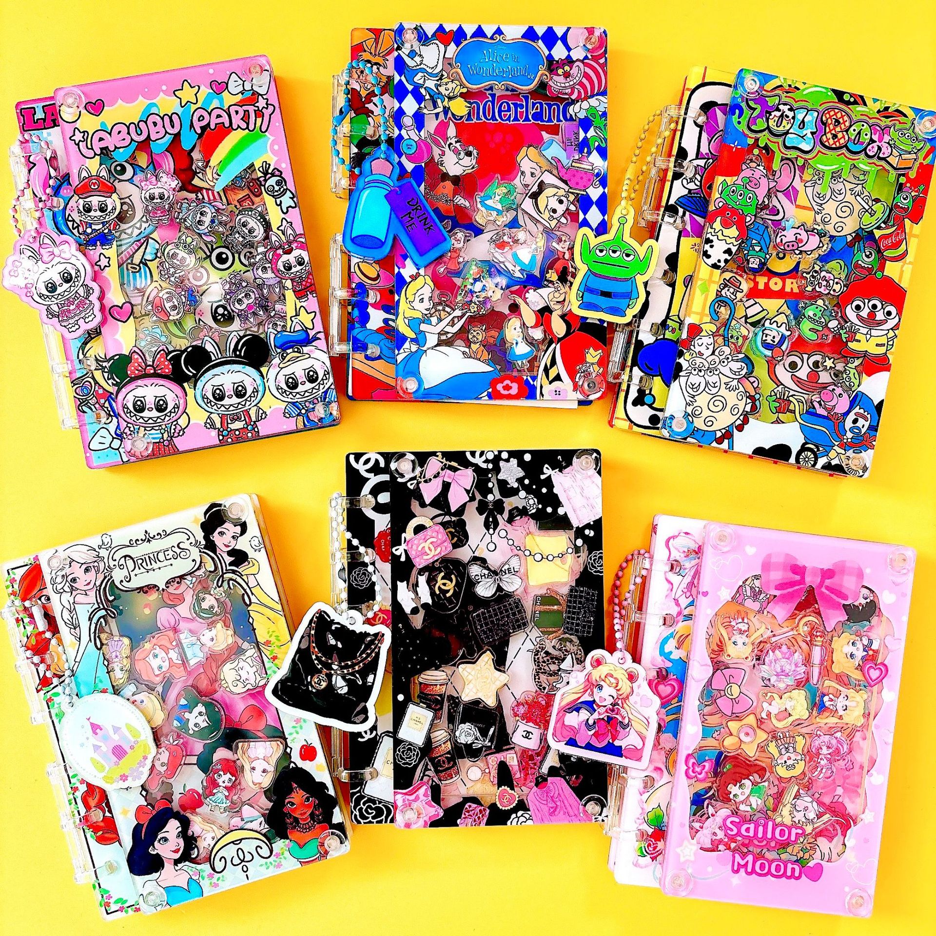 Wholesale Acrylic shake notebook notebook cross-border trembles TK explosions loose-leaf diyA7A5 small new kitty