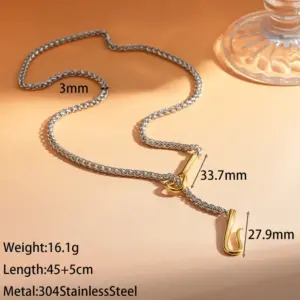 Short Water Drop S-hook Necklace