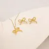 Wholesale Waterproof Non Tarnish Bow Tie Stud Earrings For Women In 18K Real Gold Plated 304 Stainless Steel With 0.03µm Water Plating