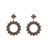 oly-d95d451331f448c5b38bb84852809070 Wholesale Carnival Simple Fashion Alloy Full Diamond Geometric Flower Flower Earrings Exquisite High-end Women