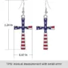 Wholesale Independence Day Cross Earrings With Drip Oil American Flag Pendant Alloy Geometric Pattern Personalized Electroplated Jewelry For Women