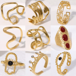 Wholesale Stainless steel ring with open design that won't fade; titanium steel ring.