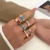 Wholesale Vintage Style Simple Style Eye Copper Plating Inlay Zircon 14k Gold Plated Open Ring