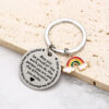 Wholesale Rainbow Pendant Stainless Steel Key Creative Gift for Colleagues to Send Friends Farewell Gift
