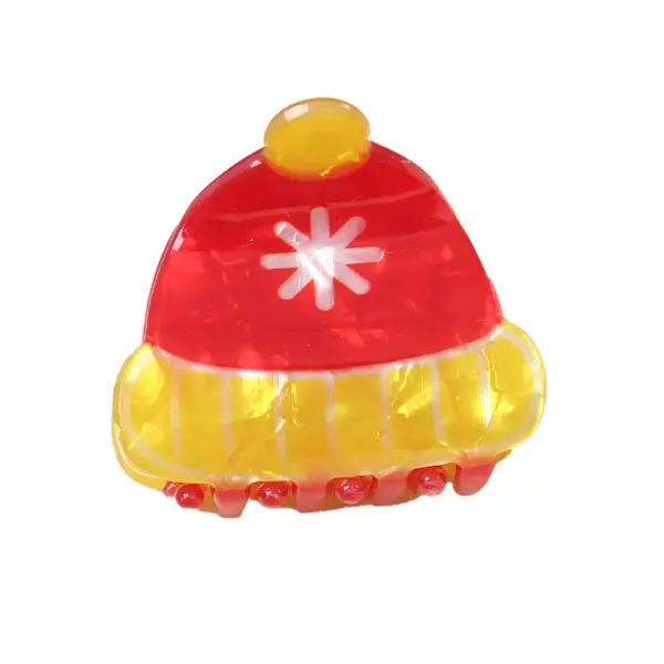 Wholesale Christmas Santa Claus Gingerbread Man Shaped Hair Clips Personalized Back Of Head Shark Clamp Hair Accessories For Women