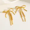 Wholesale PVD Coated 18K Gold Plated Bow Knot Stainless Steel Simple Style Classic Style Waterproof Non Tarnish 304 Stainless Steel Necklace