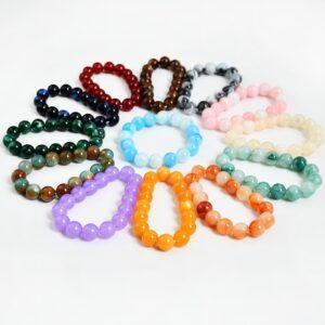 Wholesale Style Color Imitation Jade Beaded Bracelet for Women, Versatile Niche Hand Jewelry Wholesale Non-Fading Cultural Toy Bracelet
