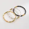 Wholesale 304 Stainless Steel Color Block Vacuum Plating Golden Plated Modern Style Simple Style Enamel Bangle