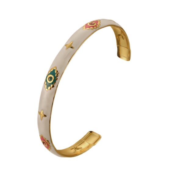 Wholesale Yl Xiaotian Colorful Popular Stylish Fashion Retro Design Oil Dripping Bracelet 18K Gold Jade Stainless Steel