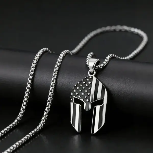 Wholesale American Flag Pendant Necklace For Women With 304 Stainless Steel Box Chain, Waterproof Non Tarnish