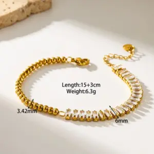 Square Diamond Bead Chain / Gold