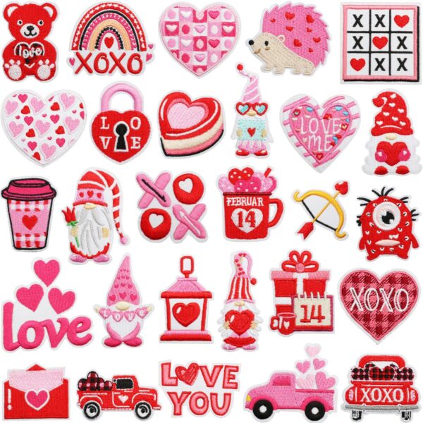 oly-d9ac1c69211b73b4c2fe63abd2c880c4 Wholesale Valentine's Day Embroidered Cloth Sticker Little Monster Holiday Dress Patch I Love You Couple Clothes Decorative Embroidered Patch