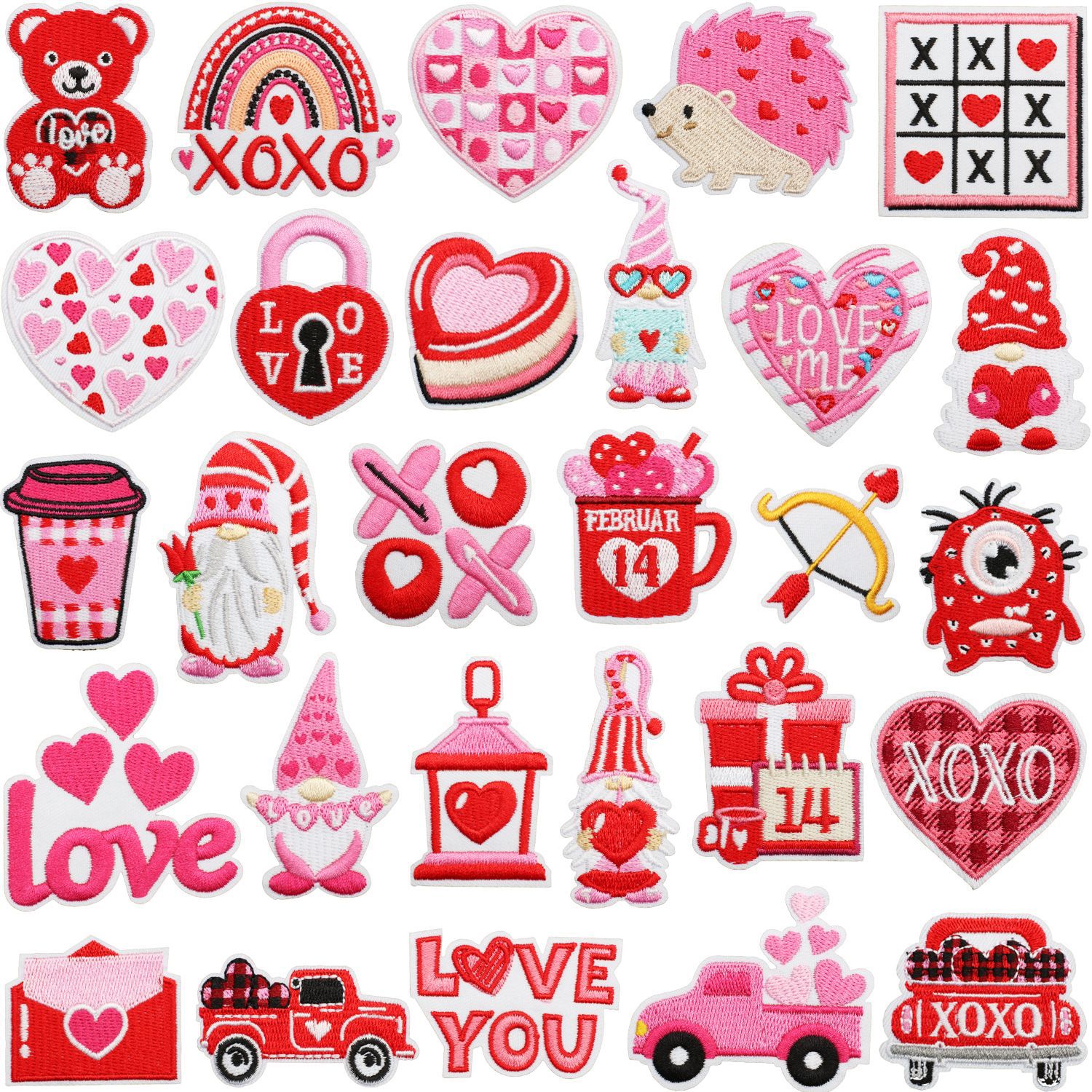 Wholesale Valentine's Day Embroidered Cloth Sticker Little Monster Holiday Dress Patch I Love You Couple Clothes Decorative Embroidered Patch