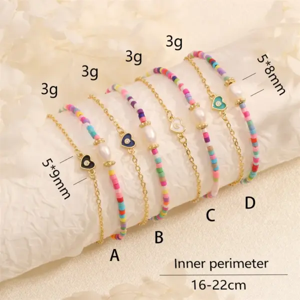 Wholesale IG Style Ethnic Style Bohemian Heart Shape Copper Beaded Inlay Zircon Bracelets