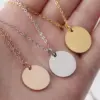 Wholesale PVD Coated 18K Gold Real Gold Plated Round Stainless Steel Simple Style Waterproof Non Tarnish 304 Stainless Steel Pendant Necklace